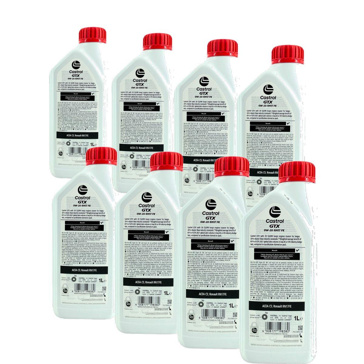 Castrol GTX 0W-20 RN17 FE 8x1 Liter