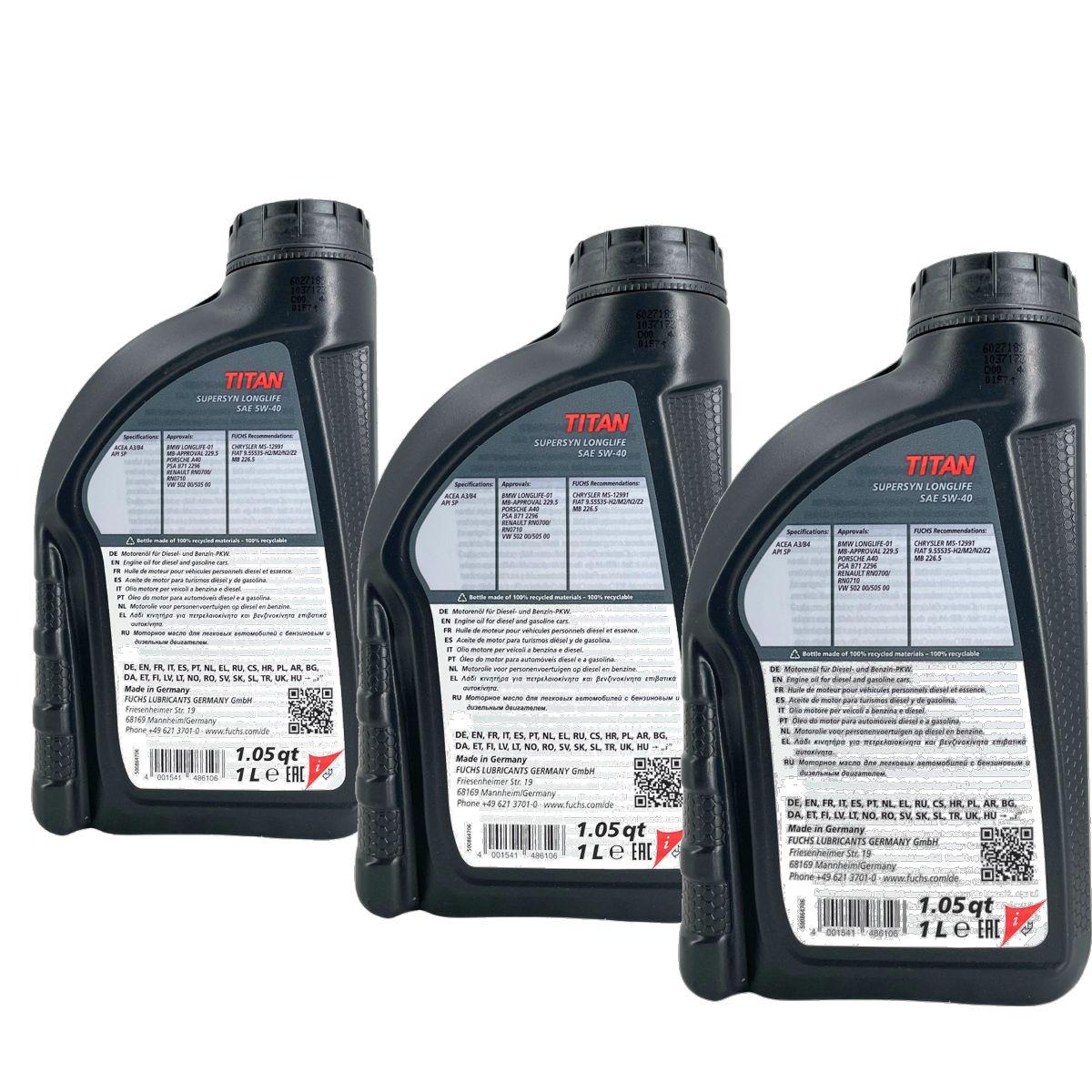 Fuchs Titan Supersyn Longlife 5W-40 3x1 Liter
