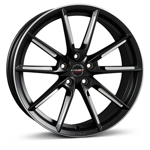 BORBET DESIGN LX black matt spoke rim polished 8.5Jx19 5x112 ET40