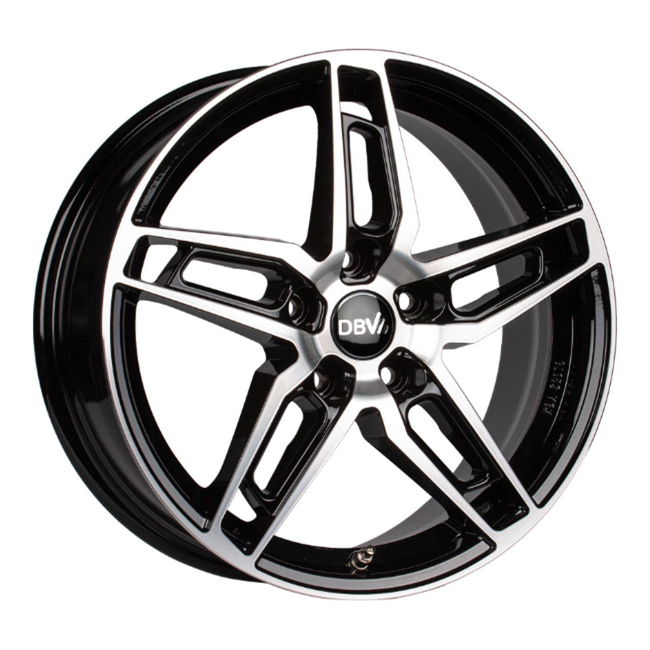 DBV 5DS 005 schwarz glänzend frontpoliert 8.0Jx18 5x112 ET40