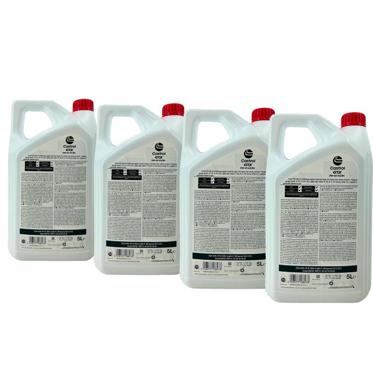 Castrol GTX 5W-40 A3/B4 4x5 Liter