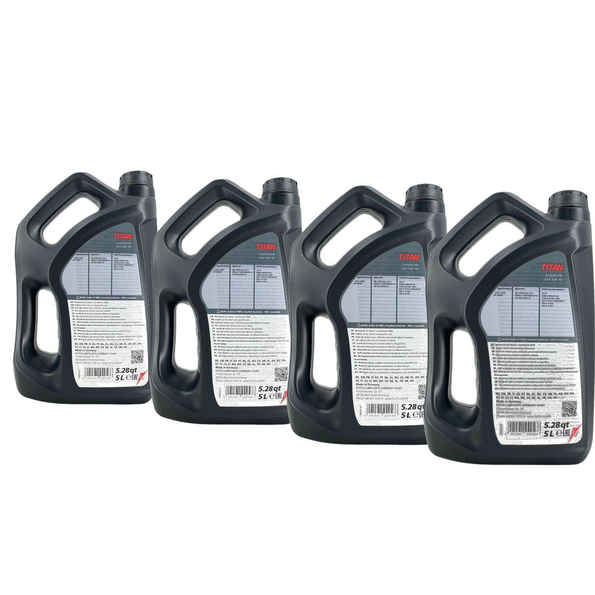 Fuchs Titan Supersyn 5W-40 4x5 Liter