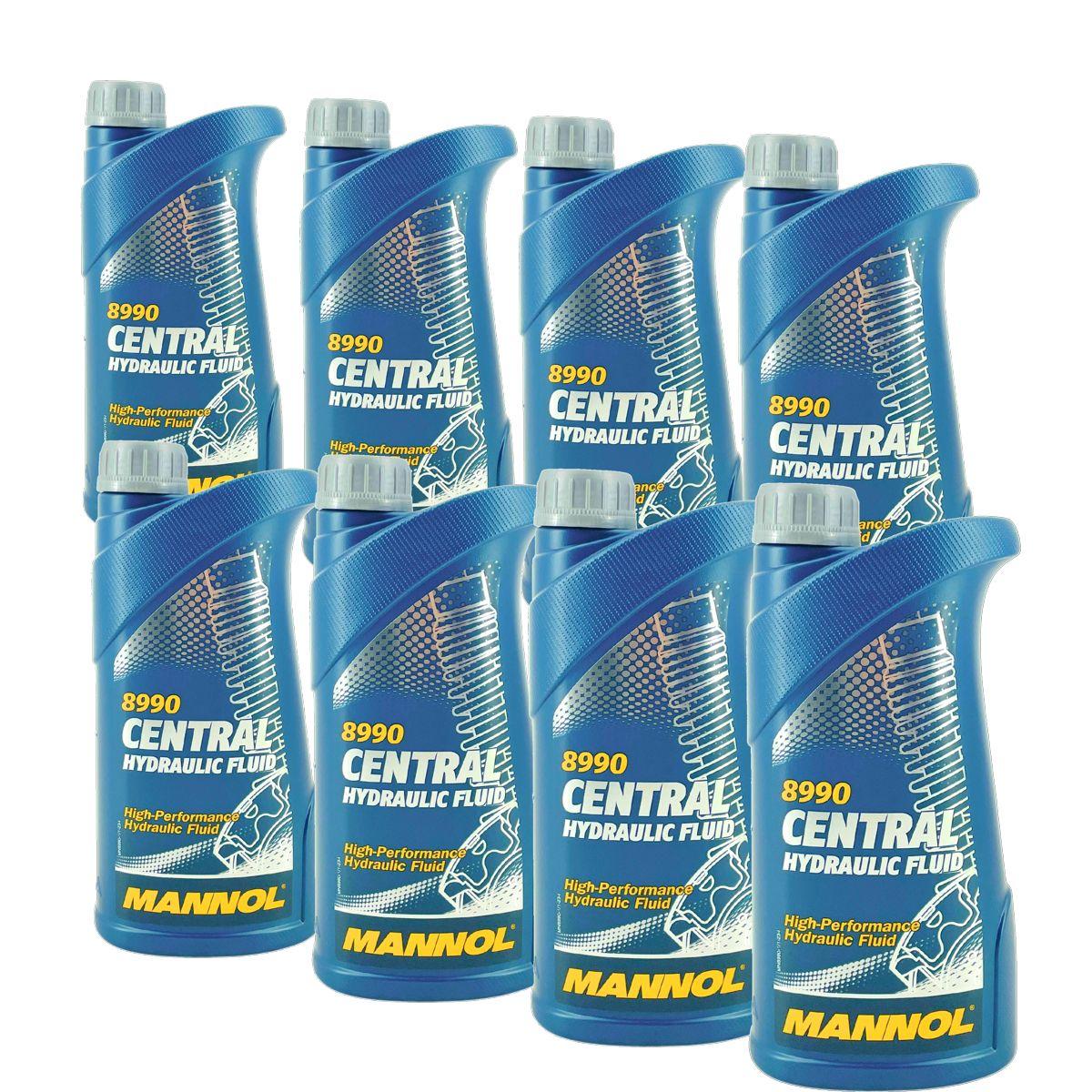 Mannol Central Hydraulic Fluid Hydrauliköl Servolenkungsöl 8x1 Liter