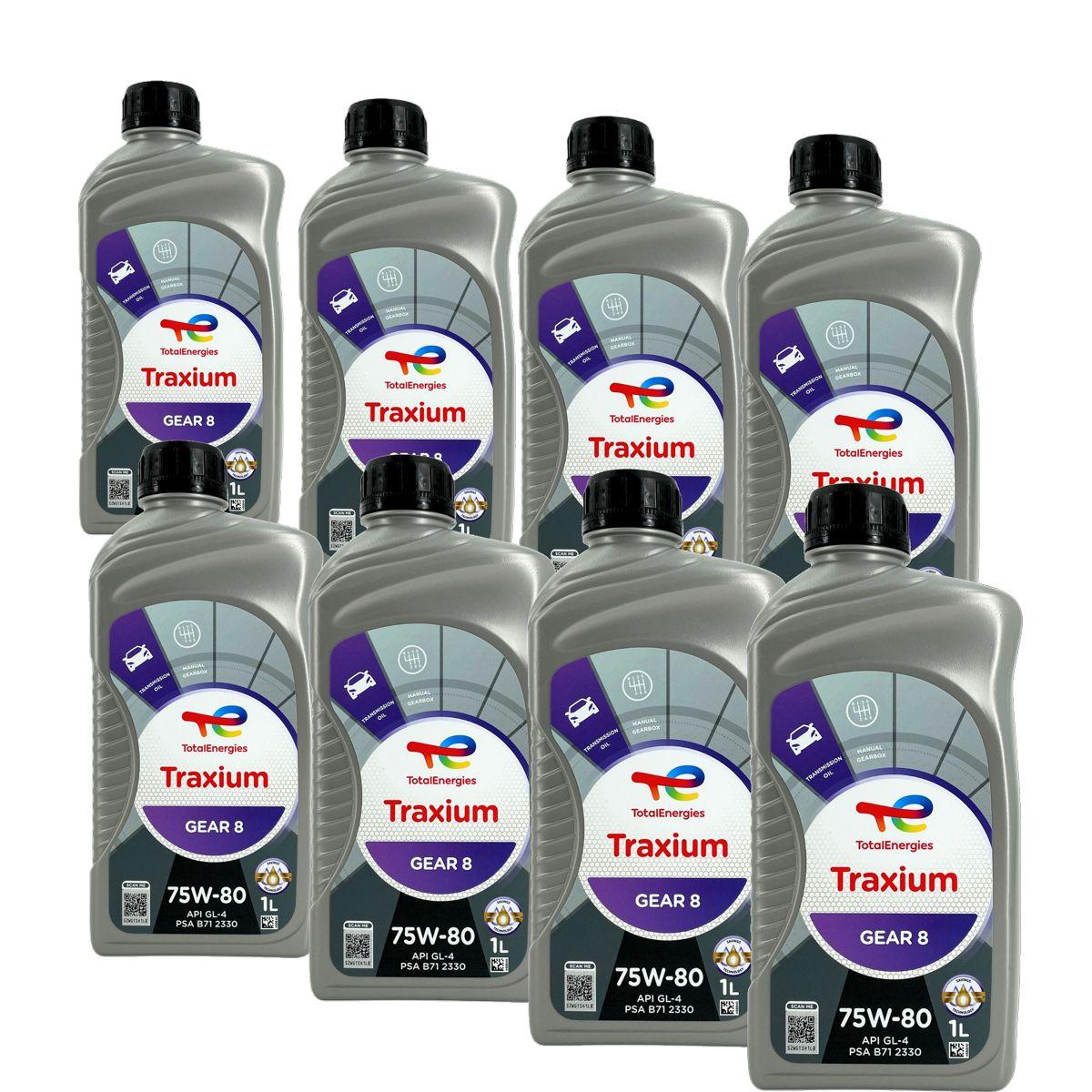 Total Traxium Gear 8 75W-80 8x1 Liter