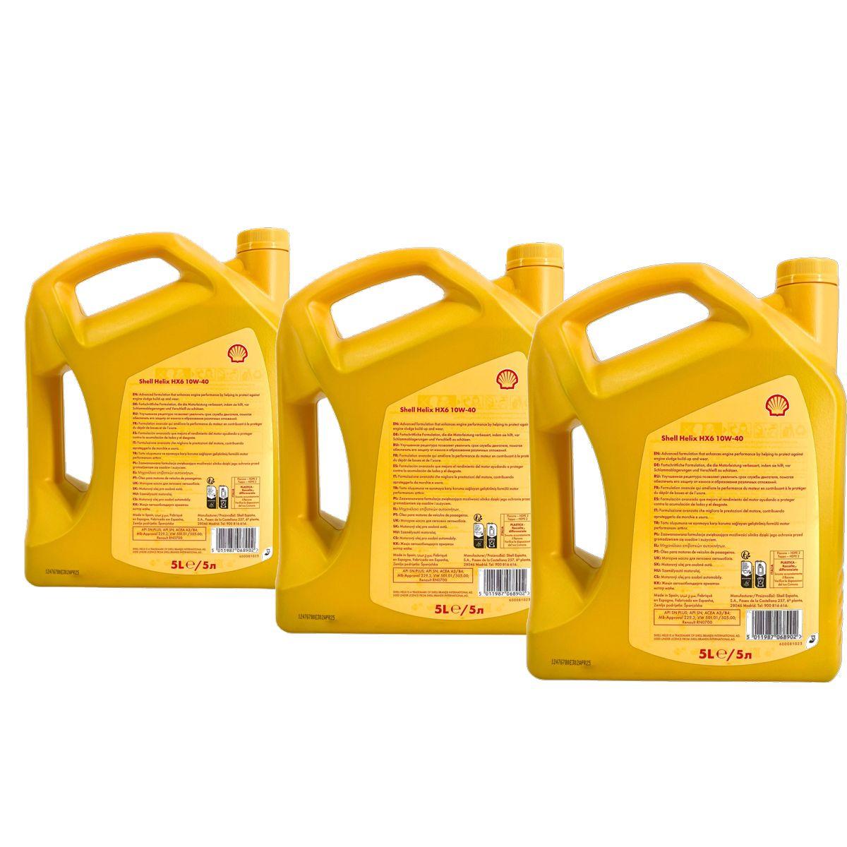 Shell Helix HX6 10W-40 3x5 Liter
