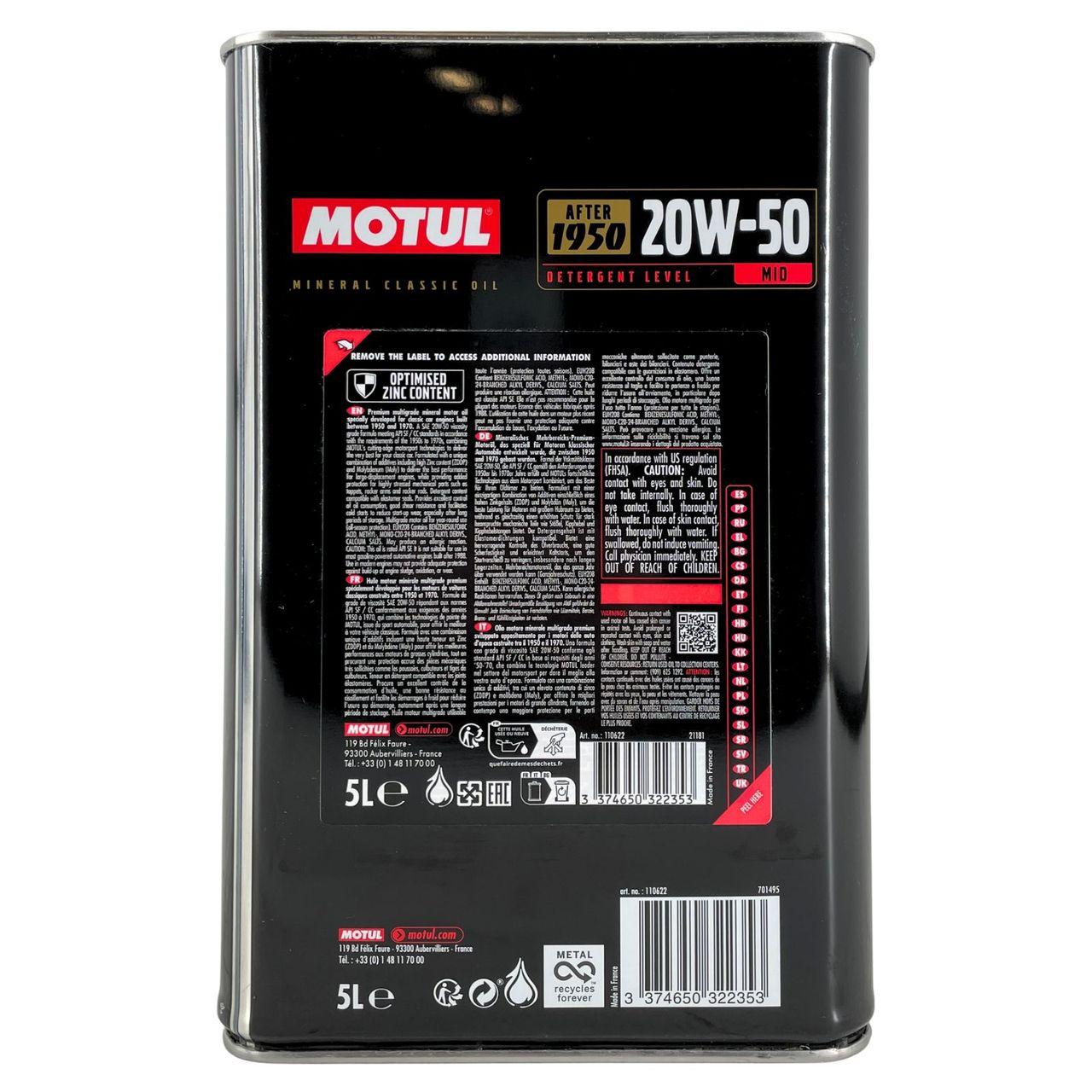 Motul Classic 20W-50 5 Liter