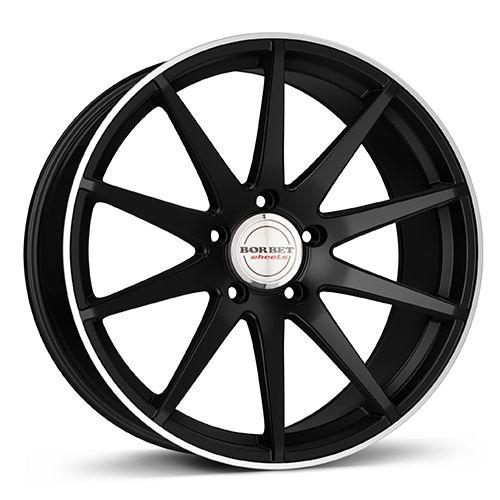BORBET DESIGN GTX schwarzmatt poliert mit Edelstahlring 8.0Jx19 5x108 ET50
