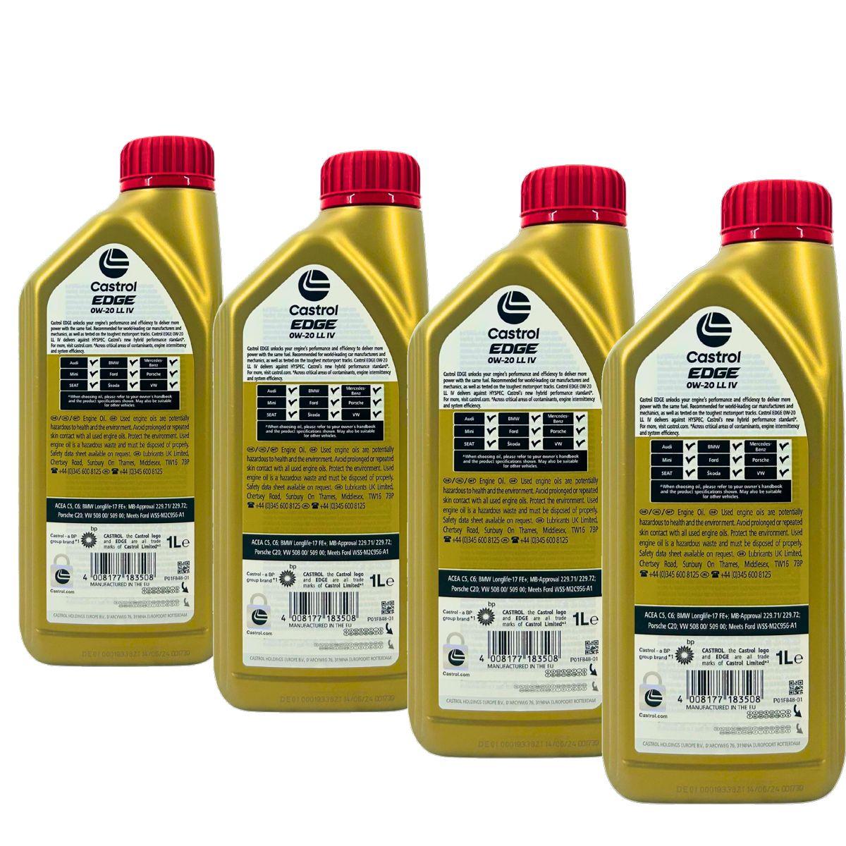 Castrol Edge 0W-20 LL IV 4x1 Liter