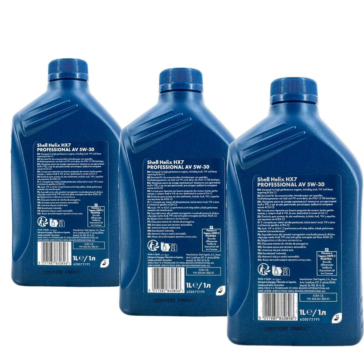Shell Helix HX7 Professional AV 5W-30 3x1 Liter