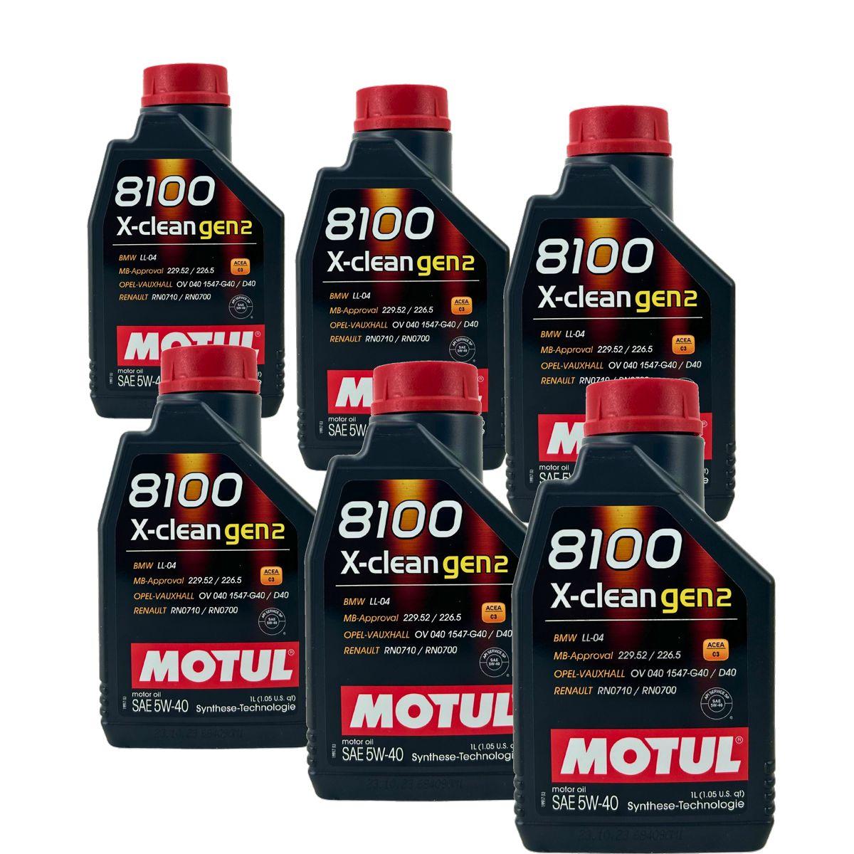Motul 8100 X-clean GEN2 5W-40 6x1 Liter