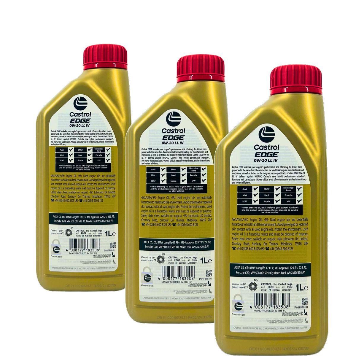 Castrol Edge 0W-20 LL IV 3x1 Liter