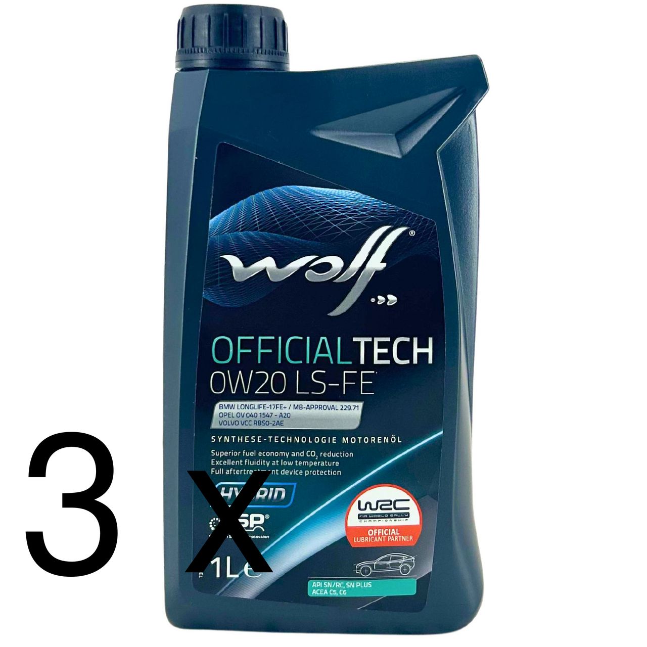 Wolf OfficialTech 0W-20 LS-FE 3x1 Liter