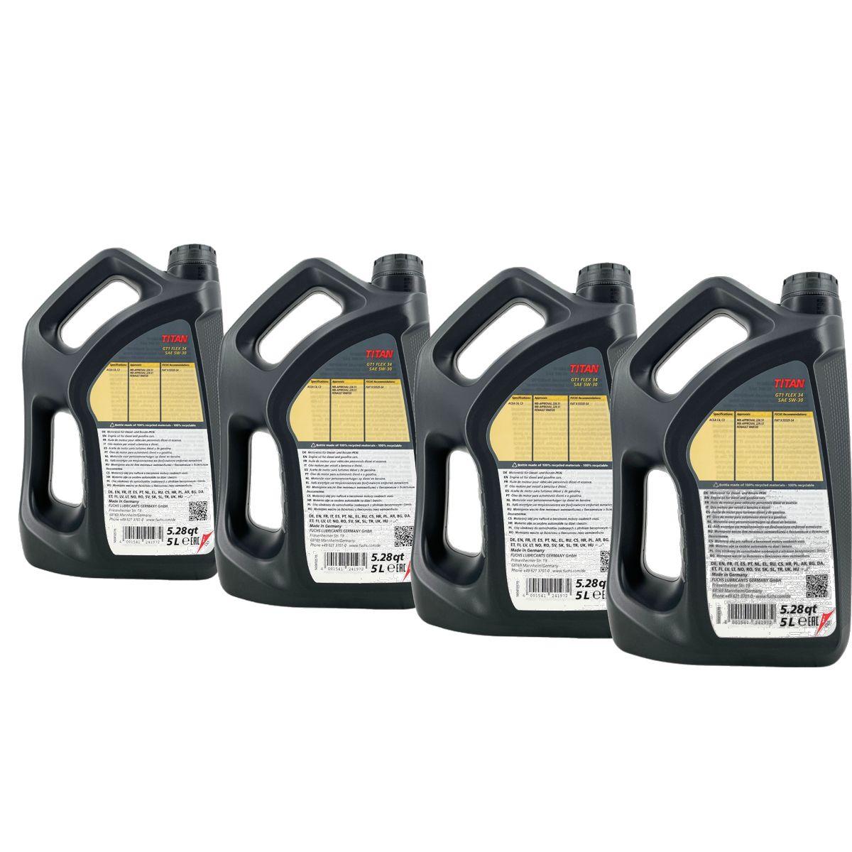 Fuchs Titan GT1 Flex 34  5W-30 4x5 Liter