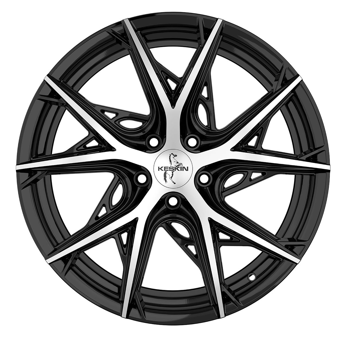 KESKIN WHEELS KT24 THUNDER black front polished 8.5Jx19 5x112 ET30