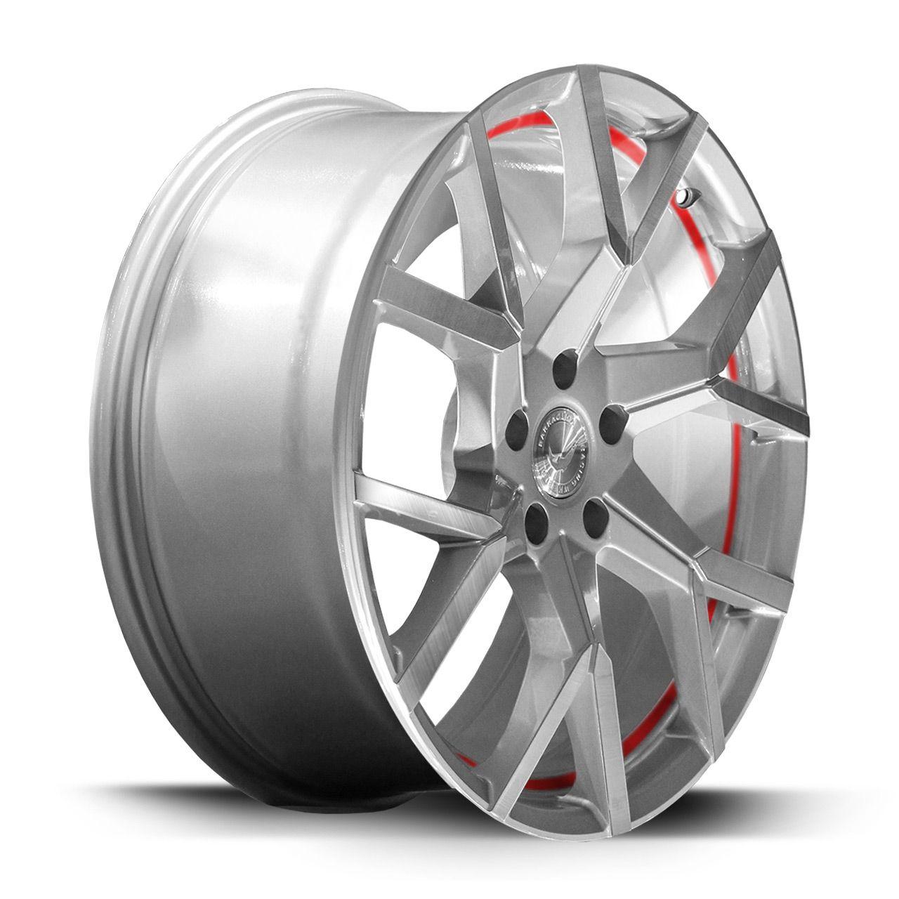 BARRACUDA TZUNAMEE EVO Silver brushed undercut Trimline red 9.0Jx20 5x112 ET35