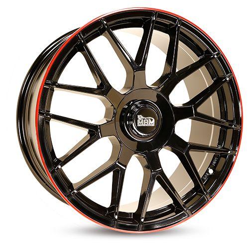 MAM WHEELS MAM GT1 black painted lip red 8.0Jx18 5x100 ET45