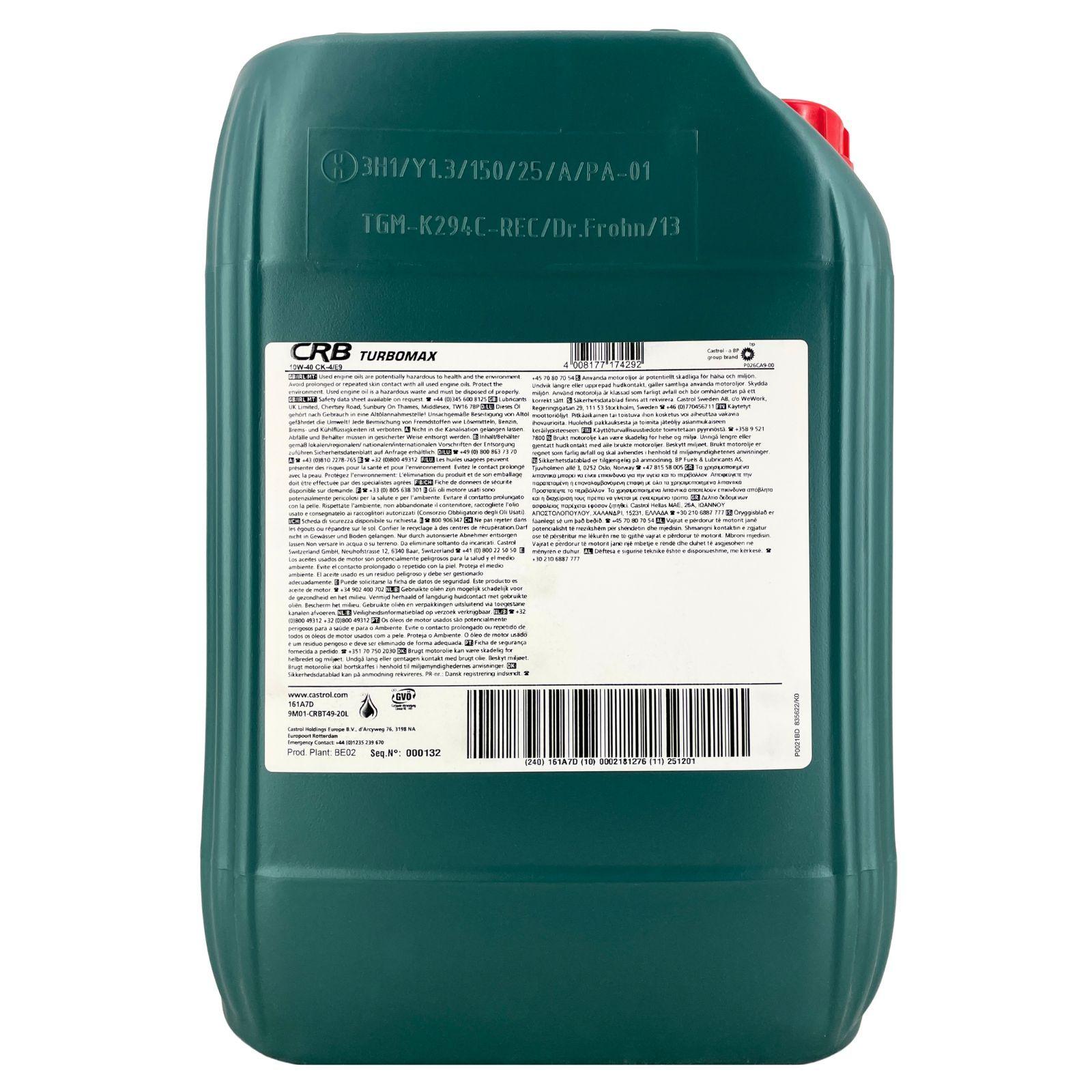 Castrol Vecton Plus 10W-40 CK4/E11 20 Liter