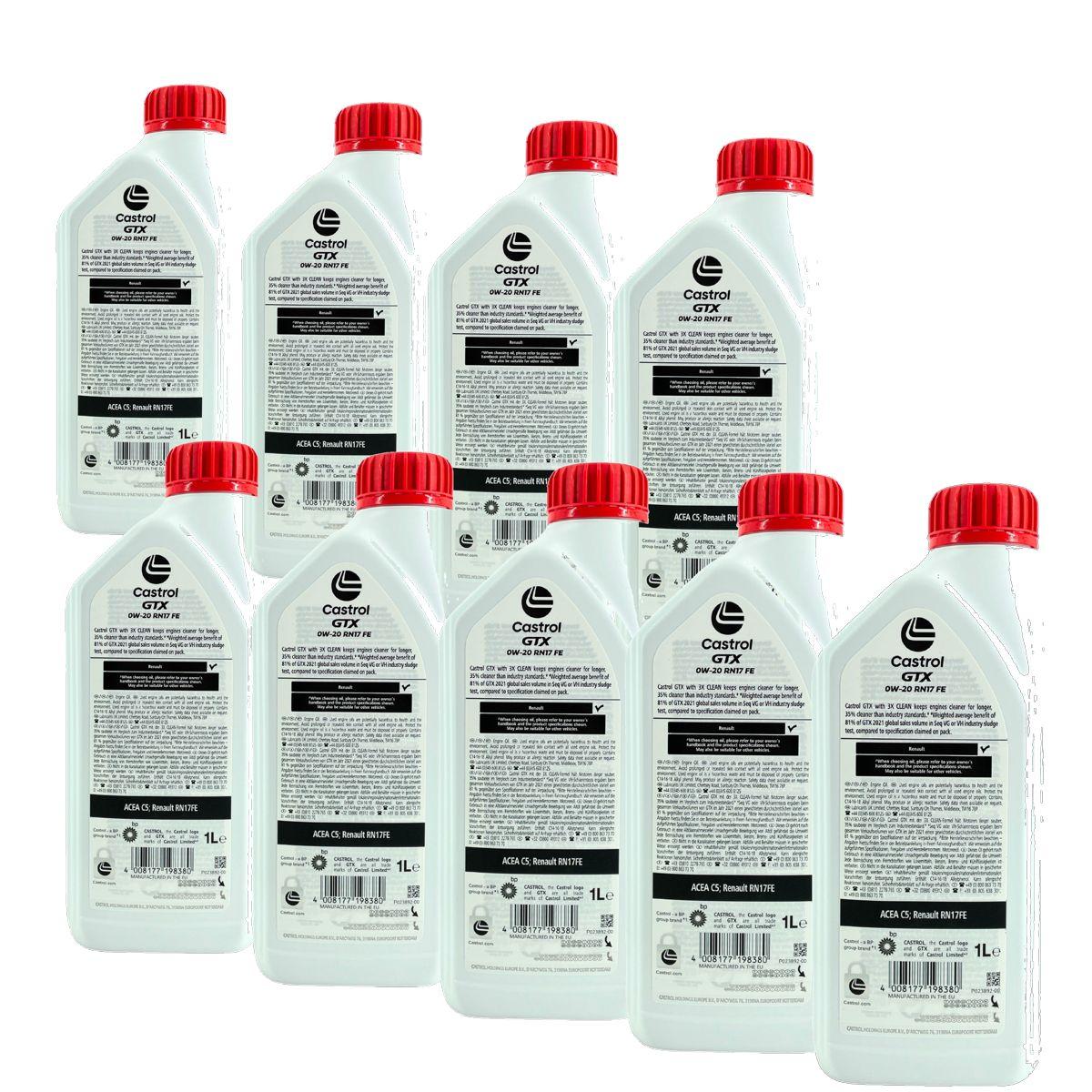 Castrol GTX 0W-20 RN17 FE 9x1 Liter