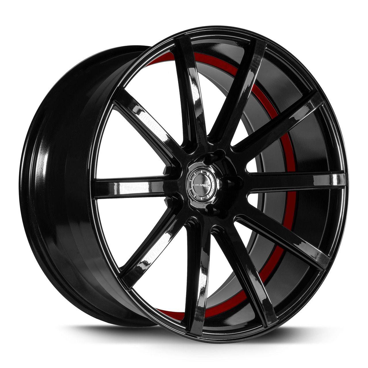 CORSPEED DEVILLE Higloss-Black/ undercut Color Trim rot 9.5Jx22 5x112 ET20