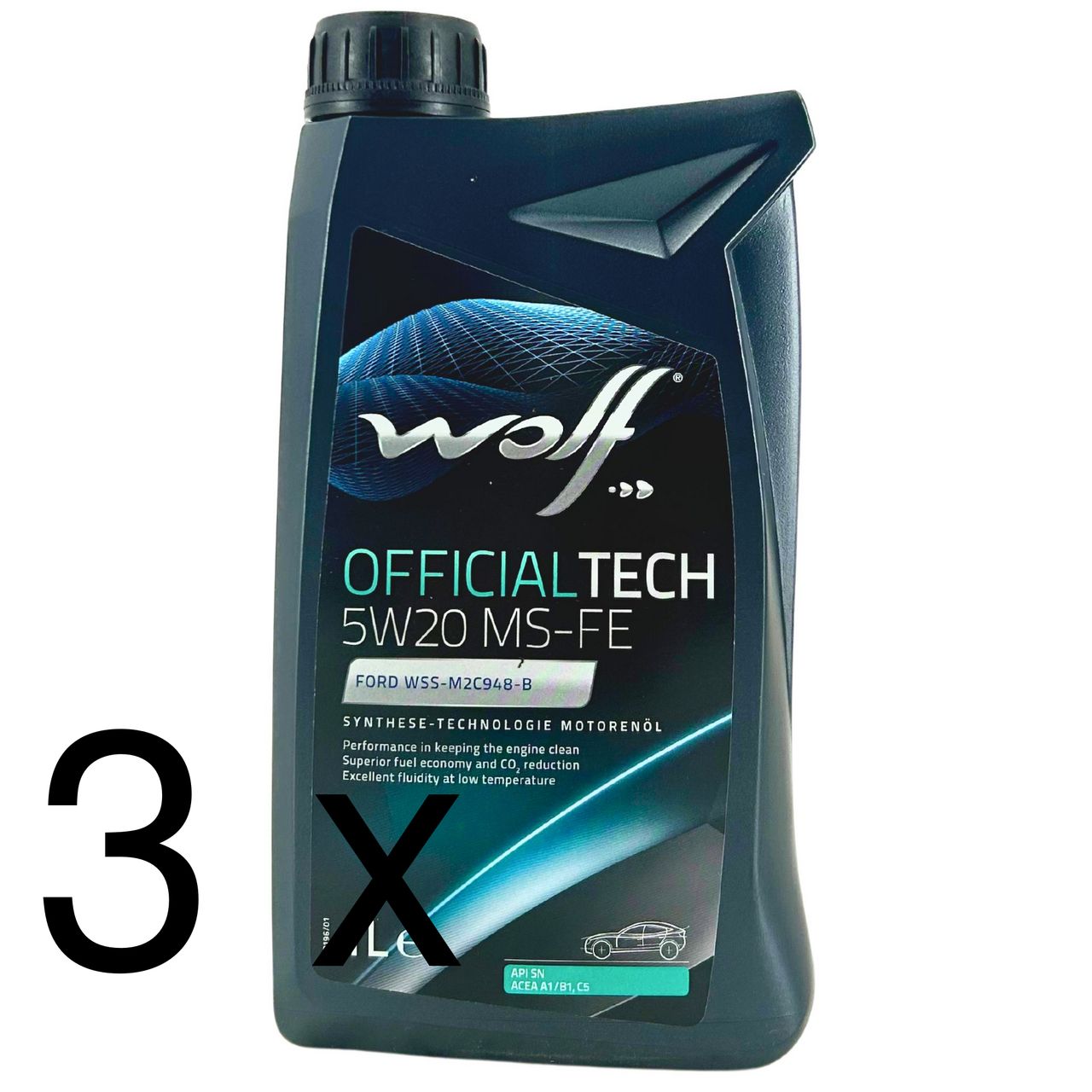 Wolf OfficialTech 5W-20 MS-FE 3x1 Liter