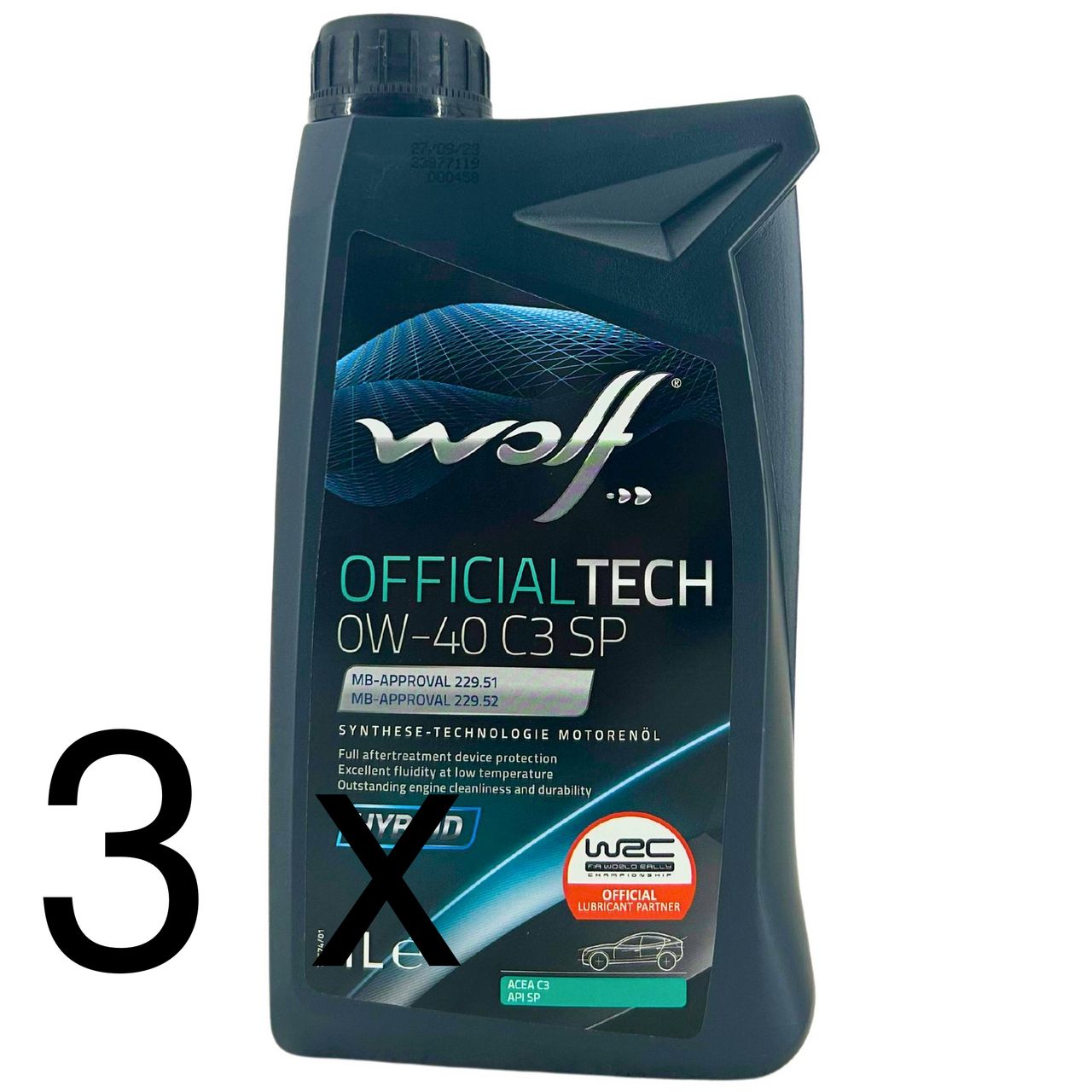 Wolf OfficialTech 0W-40 C3 SP 3x1 Liter Wolf OfficialTech 0W-40 C3 SP 3x1 Liter