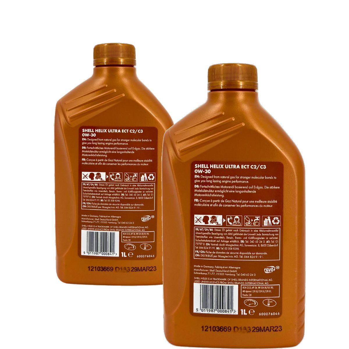 Shell Helix Ultra ECT C2 C3 0W-30 2x1 Liter