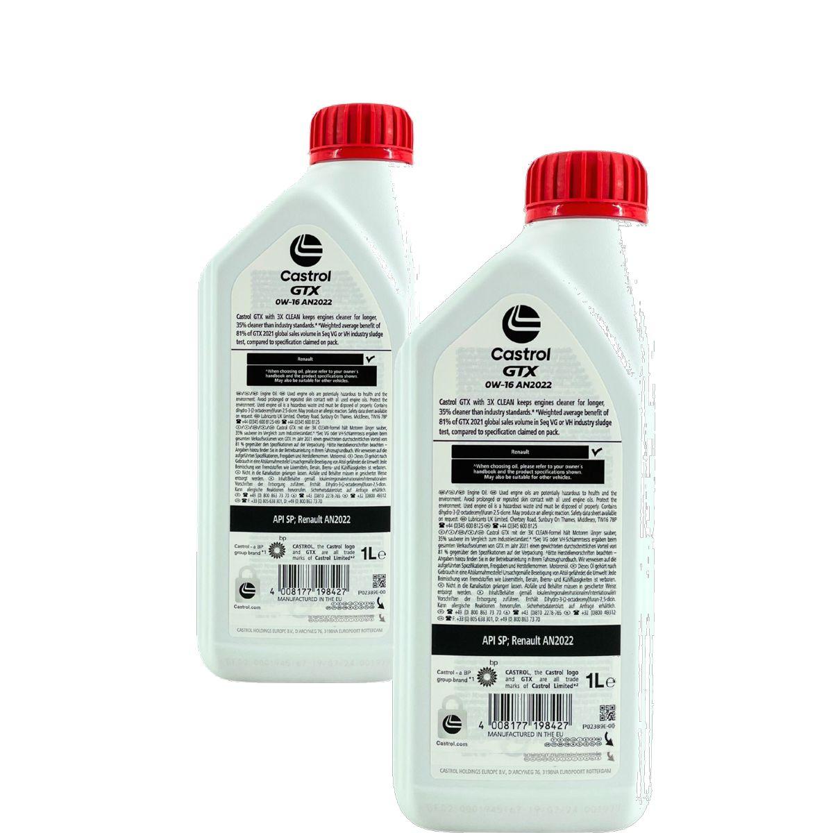 Castrol GTX 0W-16 AN2022 2x1 Liter