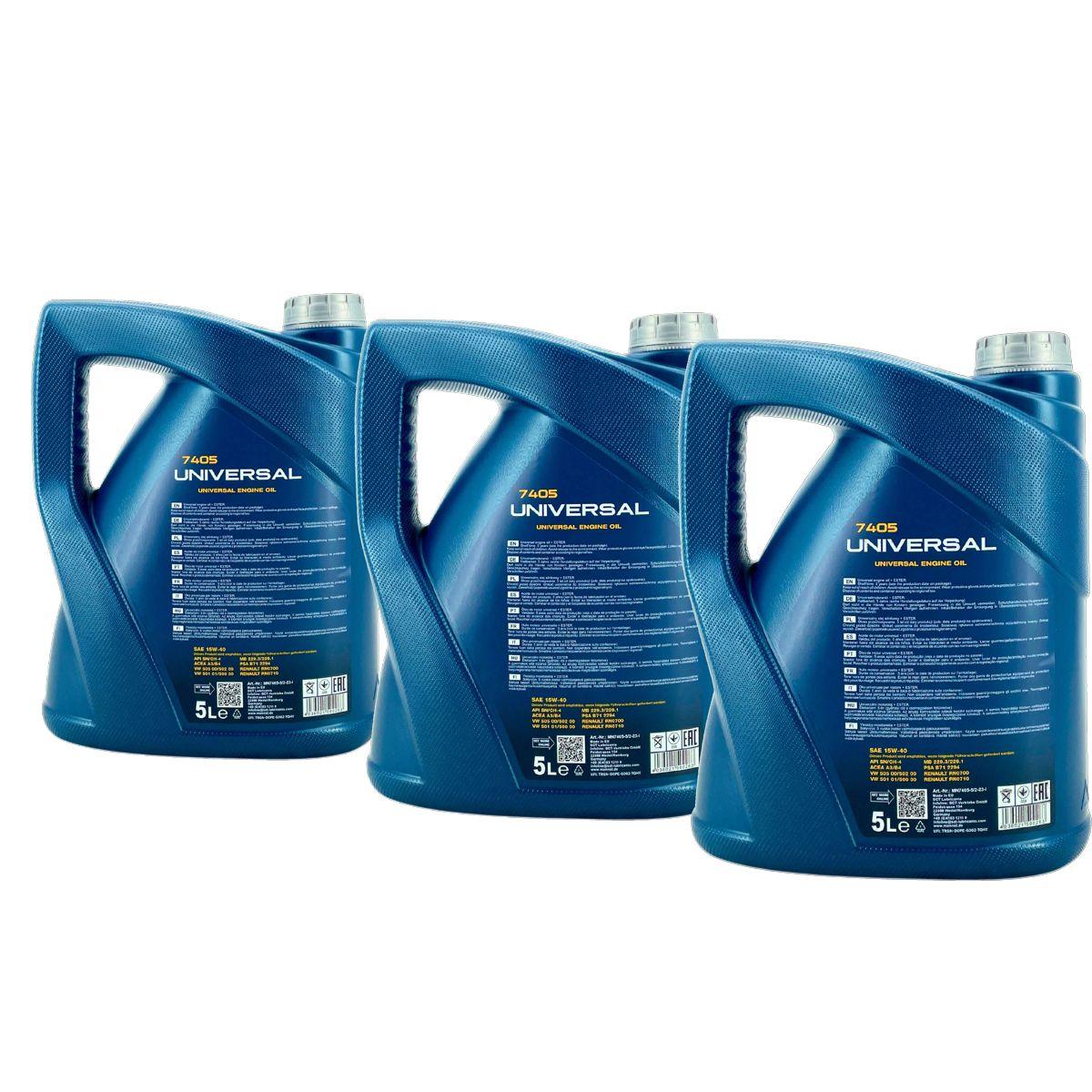 Mannol Universal 15W-40 3x5 Liter