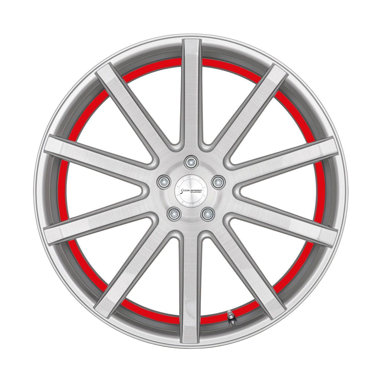 CORSPEED DEVILLE Silver-brushed-Surface/ undercut Color Trim rot 8.5Jx19 5x112 ET35