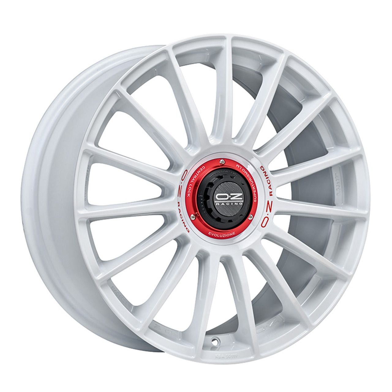 OZ SUPERTURISMO EVOLUZIONE WRC race white + red lettering 8.5Jx20 5x112 ET45