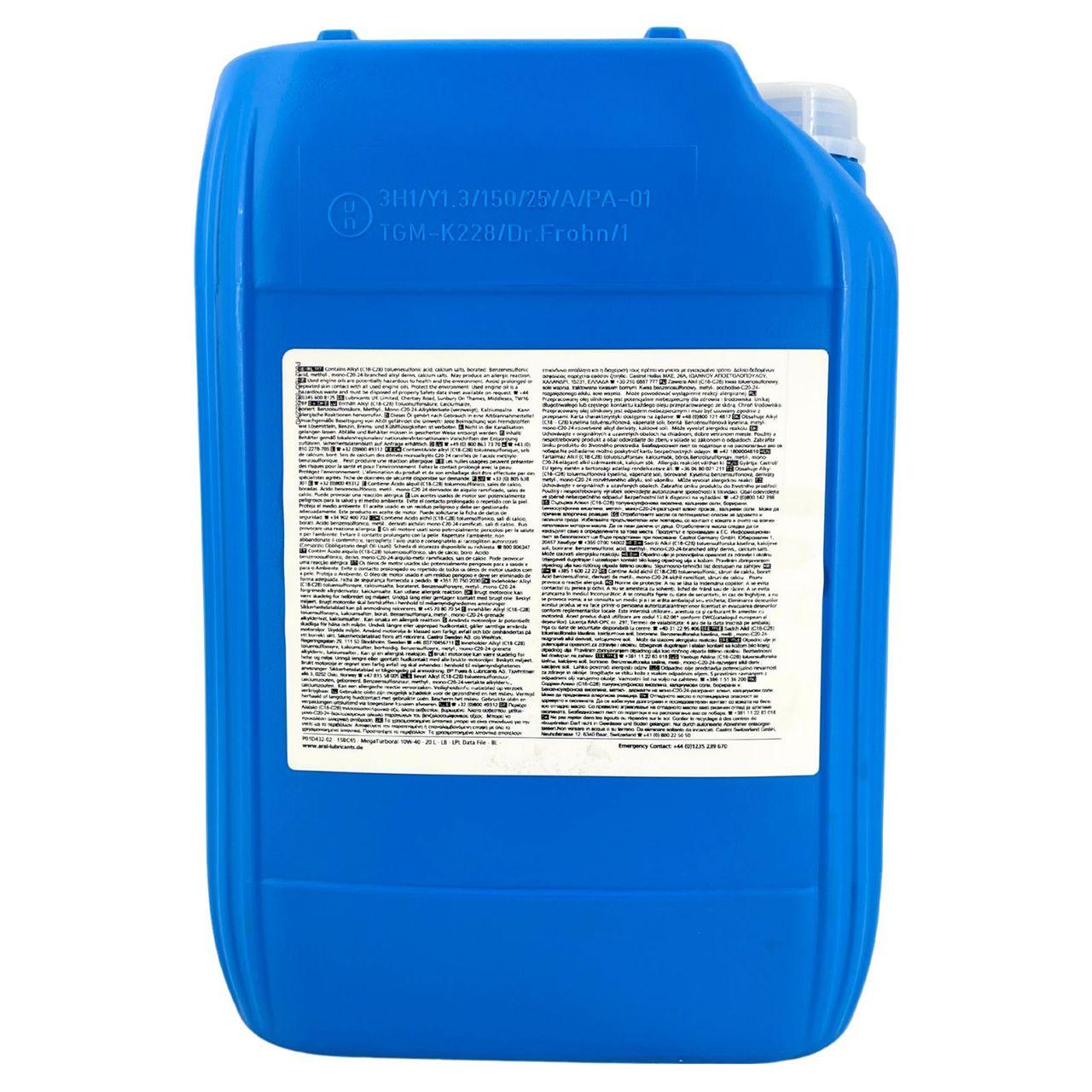 Aral MegaTurboral 10W-40 20 Liter