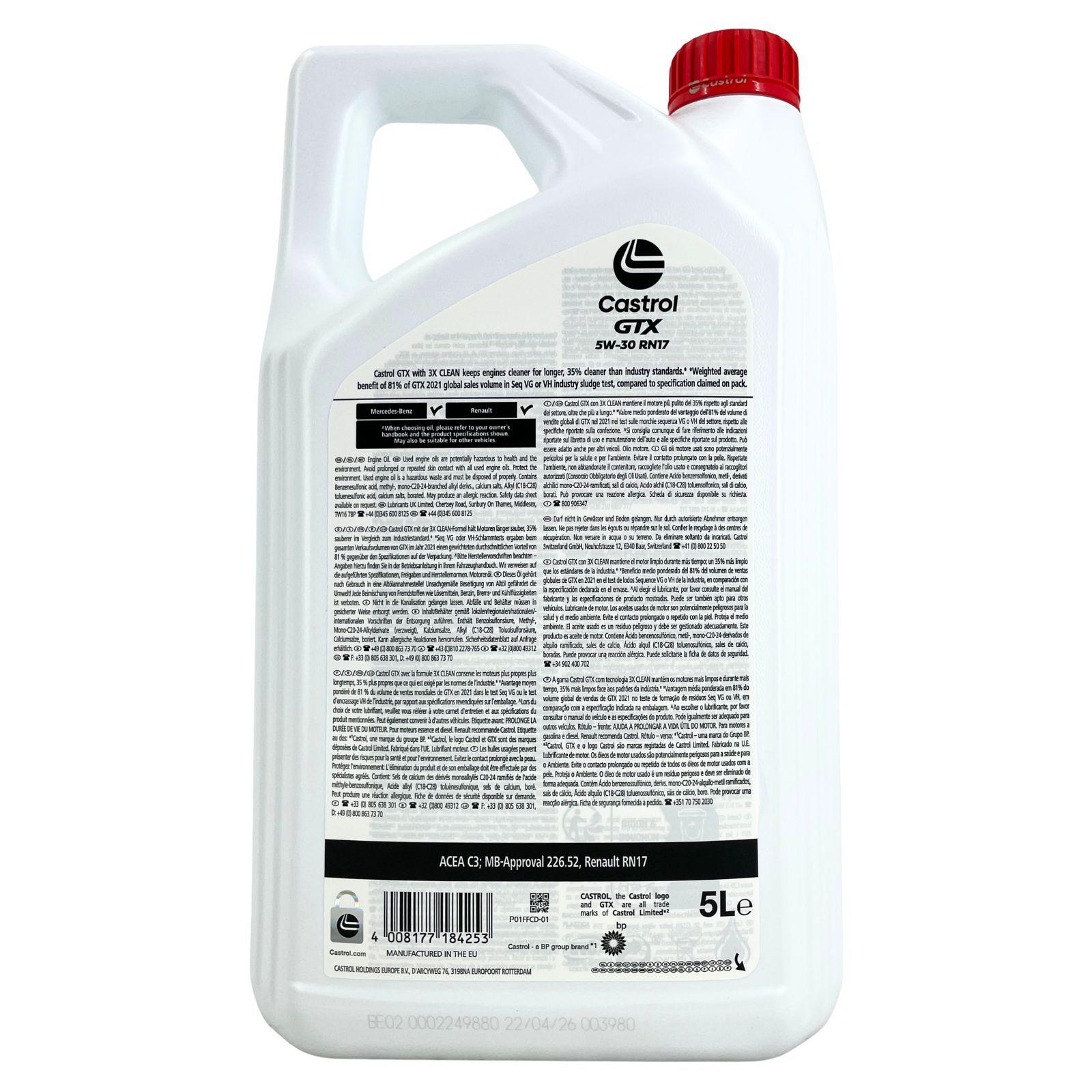 Castrol GTX 5W-30 RN17 5 Liter
