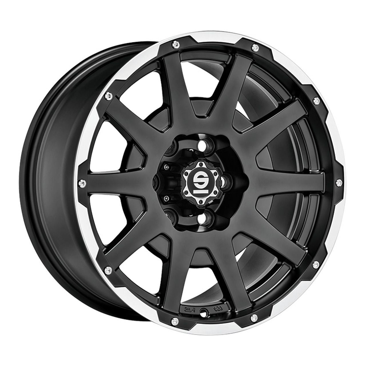 SPARCO DAKAR matt black lip polished + revits 8.5Jx18 6x135 ET25