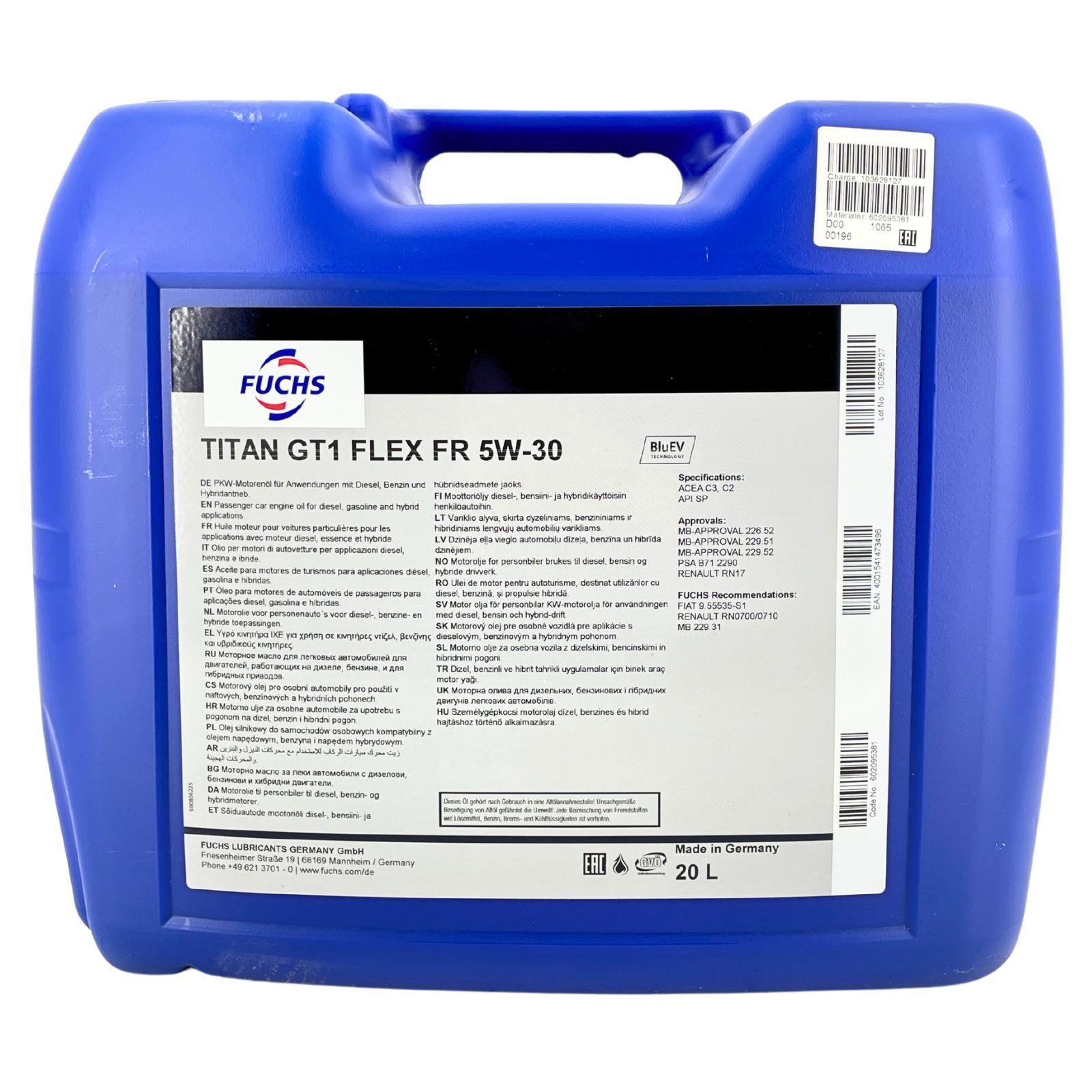 Fuchs Titan GT1 Flex FR 5W-30 20 Liter