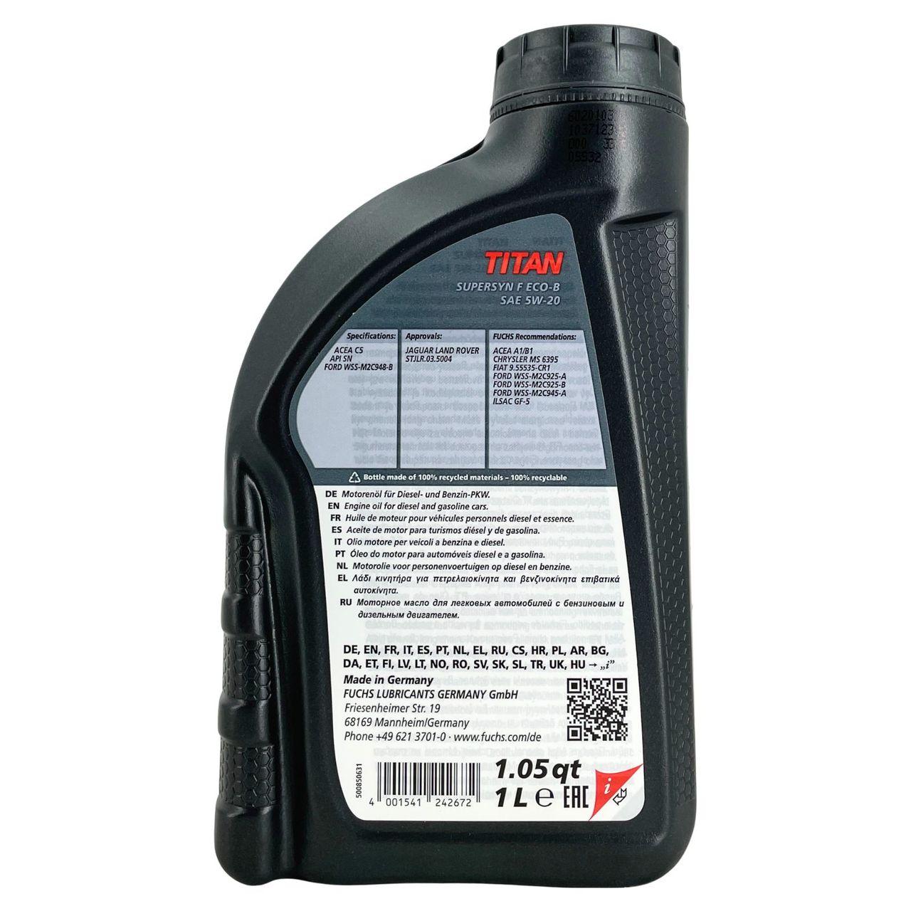 Fuchs Titan Supersyn F ECO-B 5W-20 2x1 Liter