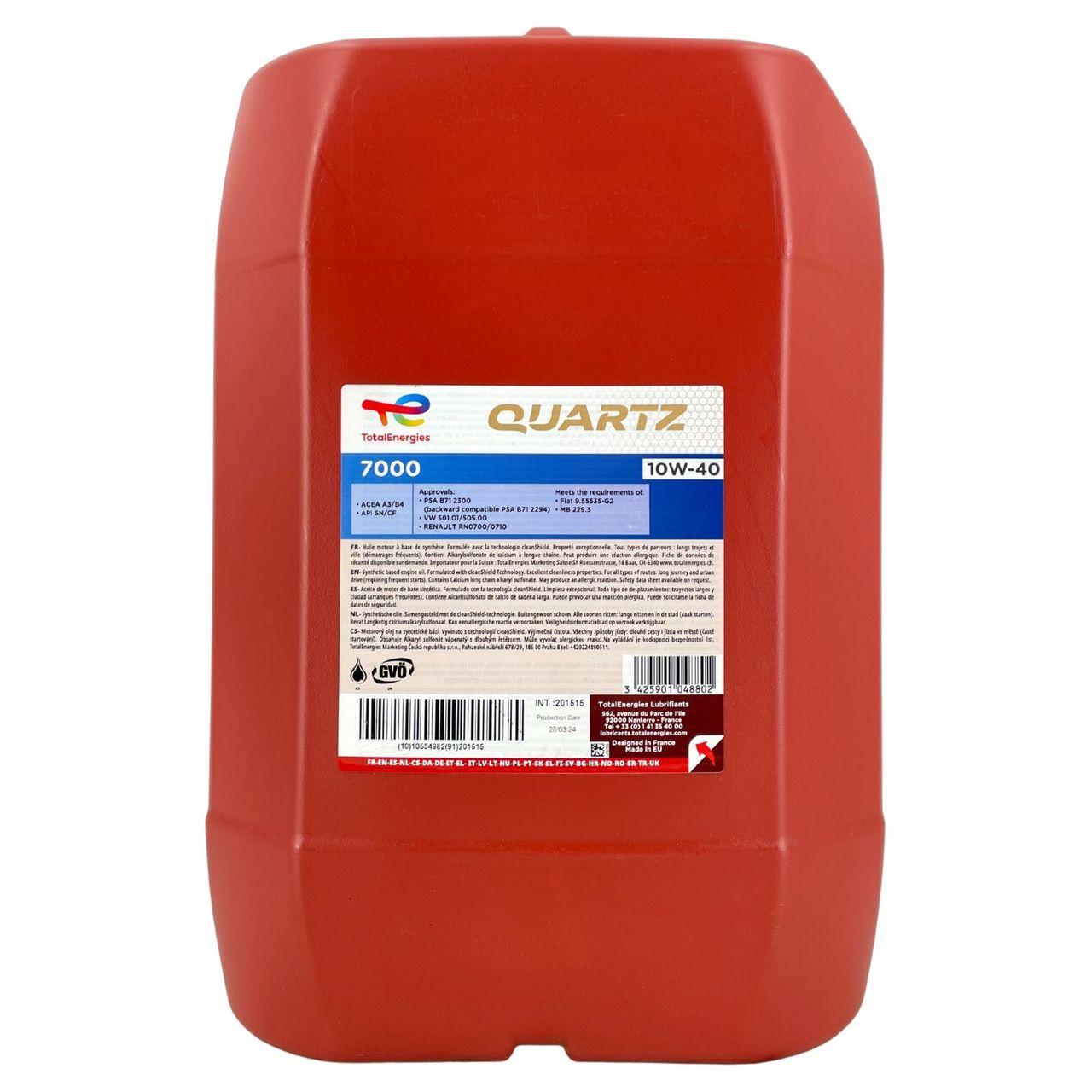 Total Quartz 7000 10W-40 20 Liter