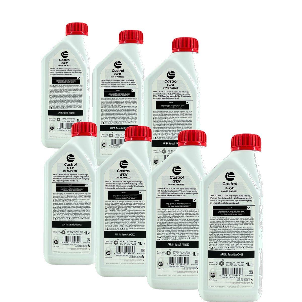 Castrol GTX 0W-16 AN2022 7x1 Liter
