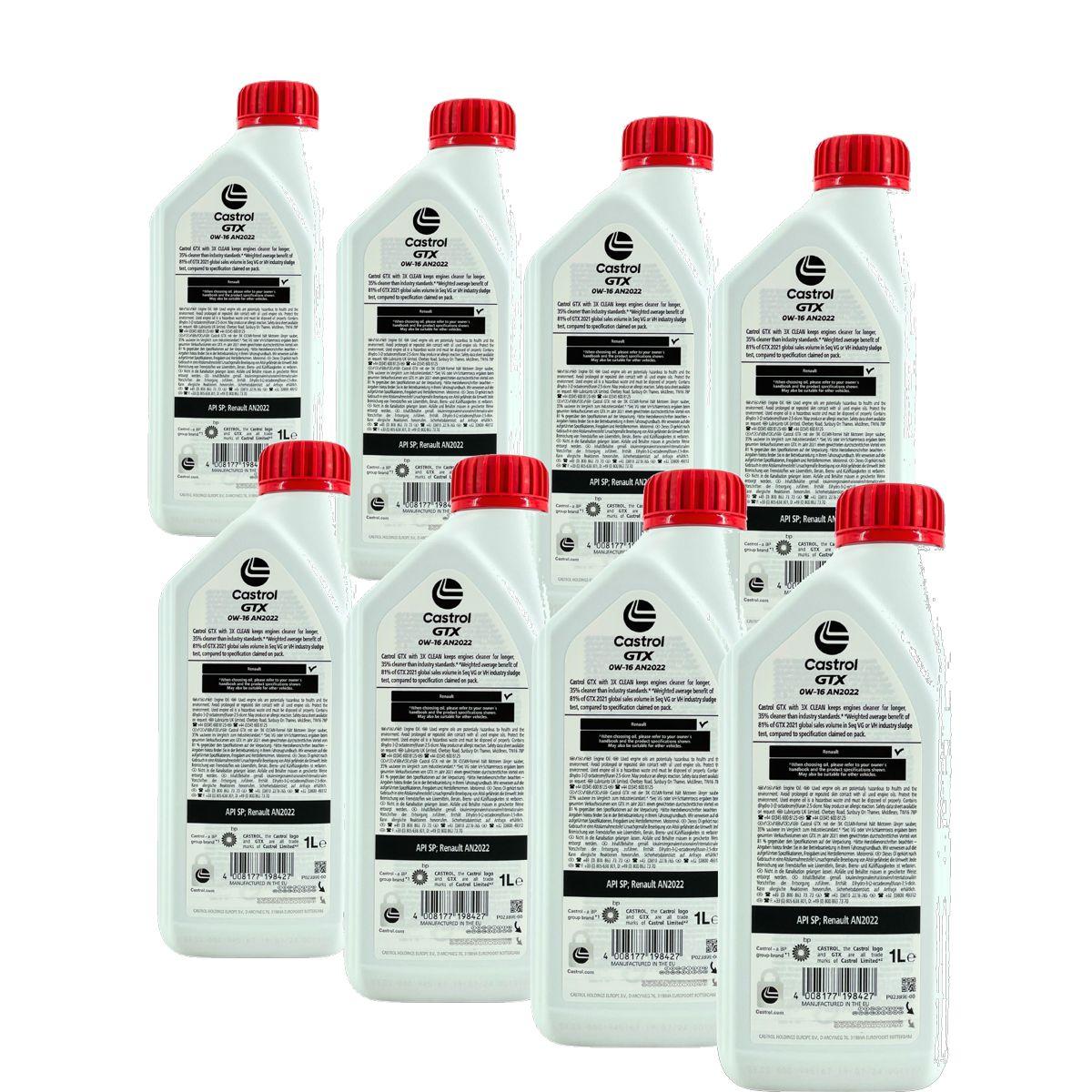 Castrol GTX 0W-16 AN2022 8x1 Liter