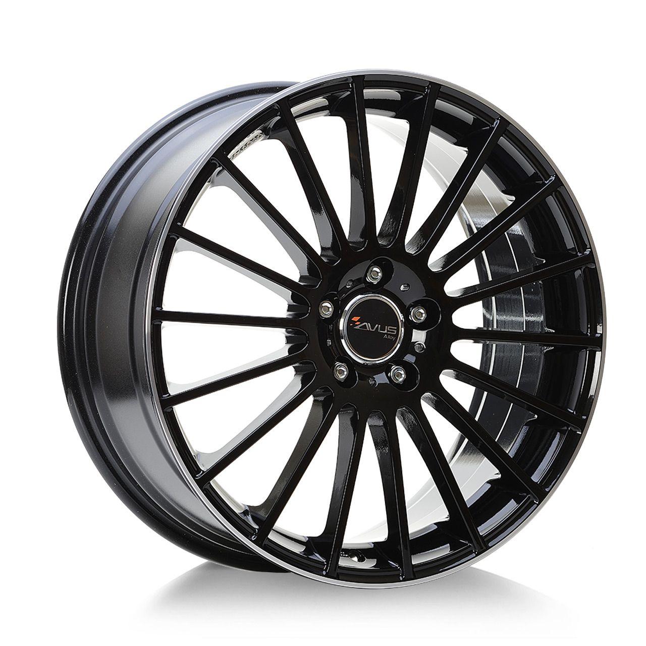 AVUS RACING AC-M03 black polished lip 7.5Jx18 5x112 ET45