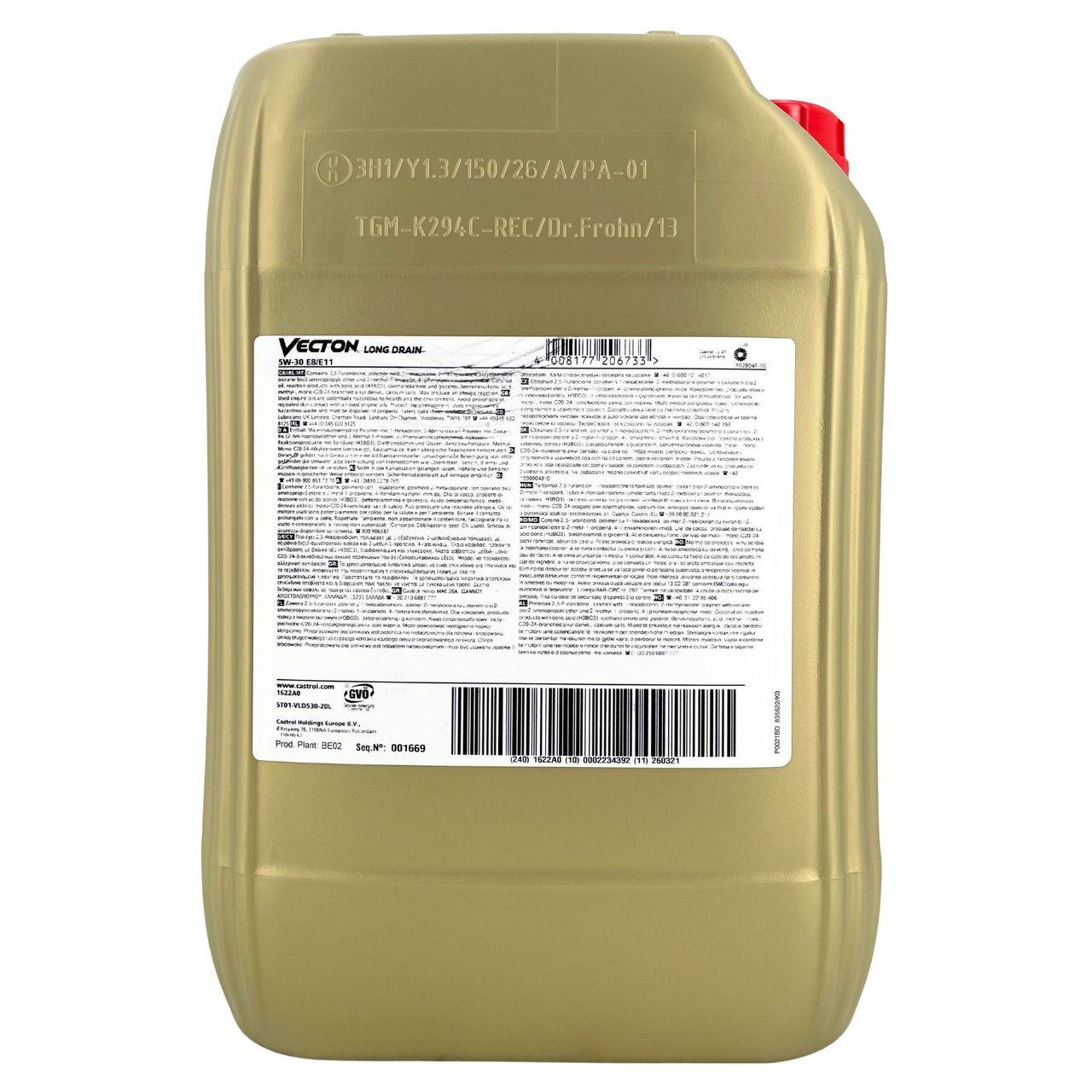 Castrol Vecton Long Drain 5W-30 E8/E11 20 Liter