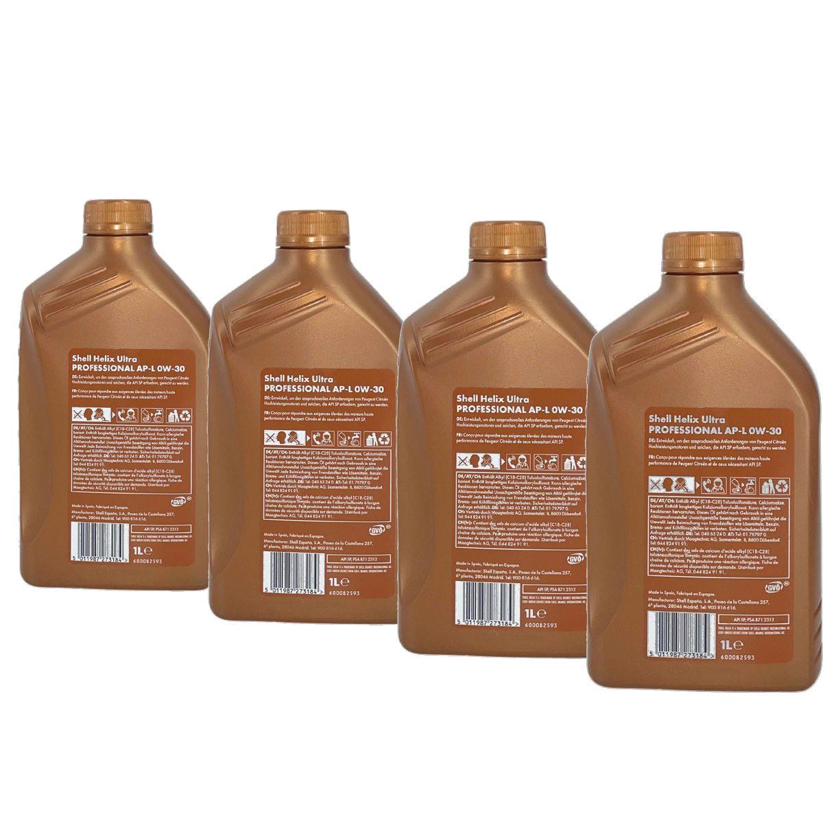 Shell Helix Ultra Professional AP-L 0W-30 4x1 Liter