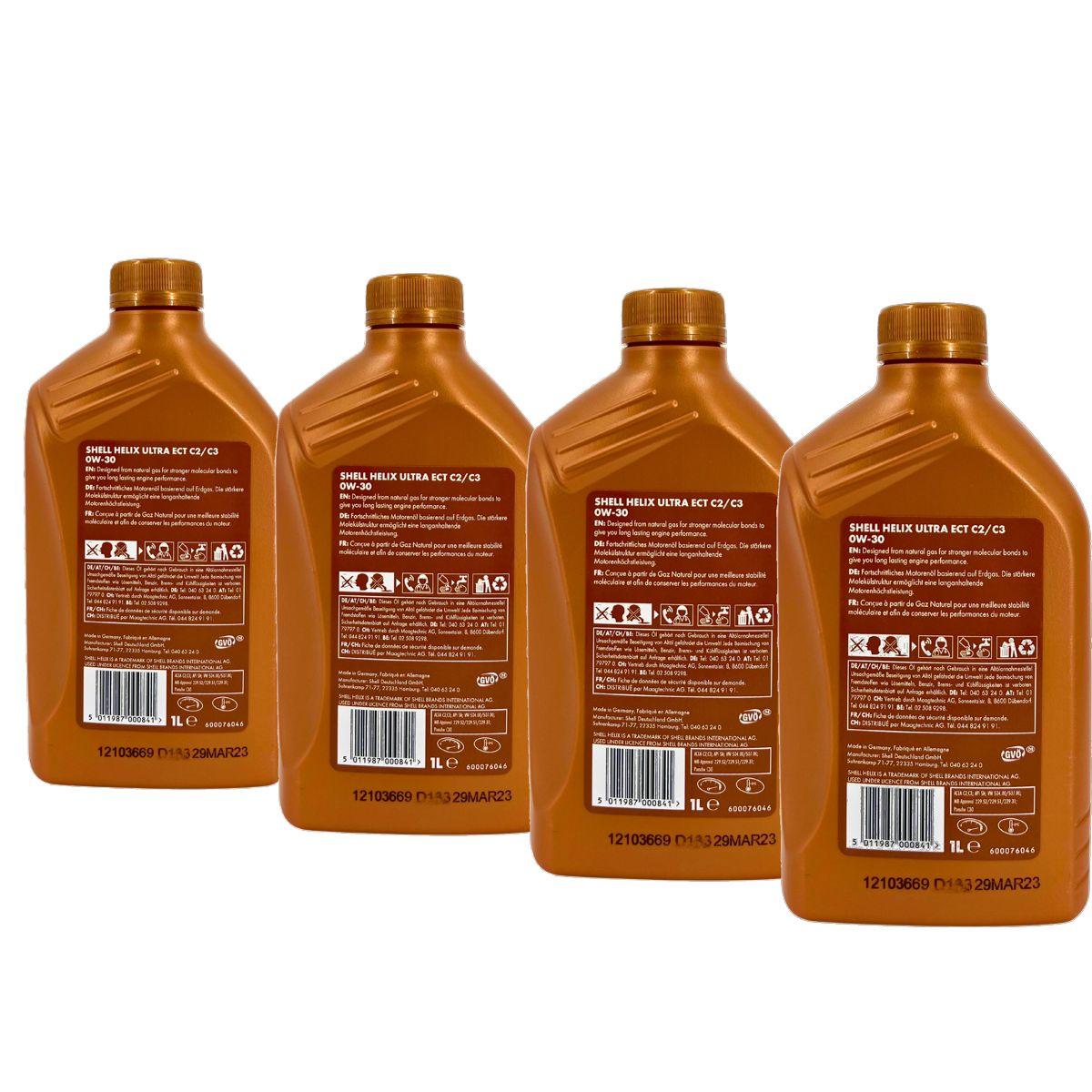 Shell Helix Ultra ECT C2 C3 0W-30 4x1 Liter