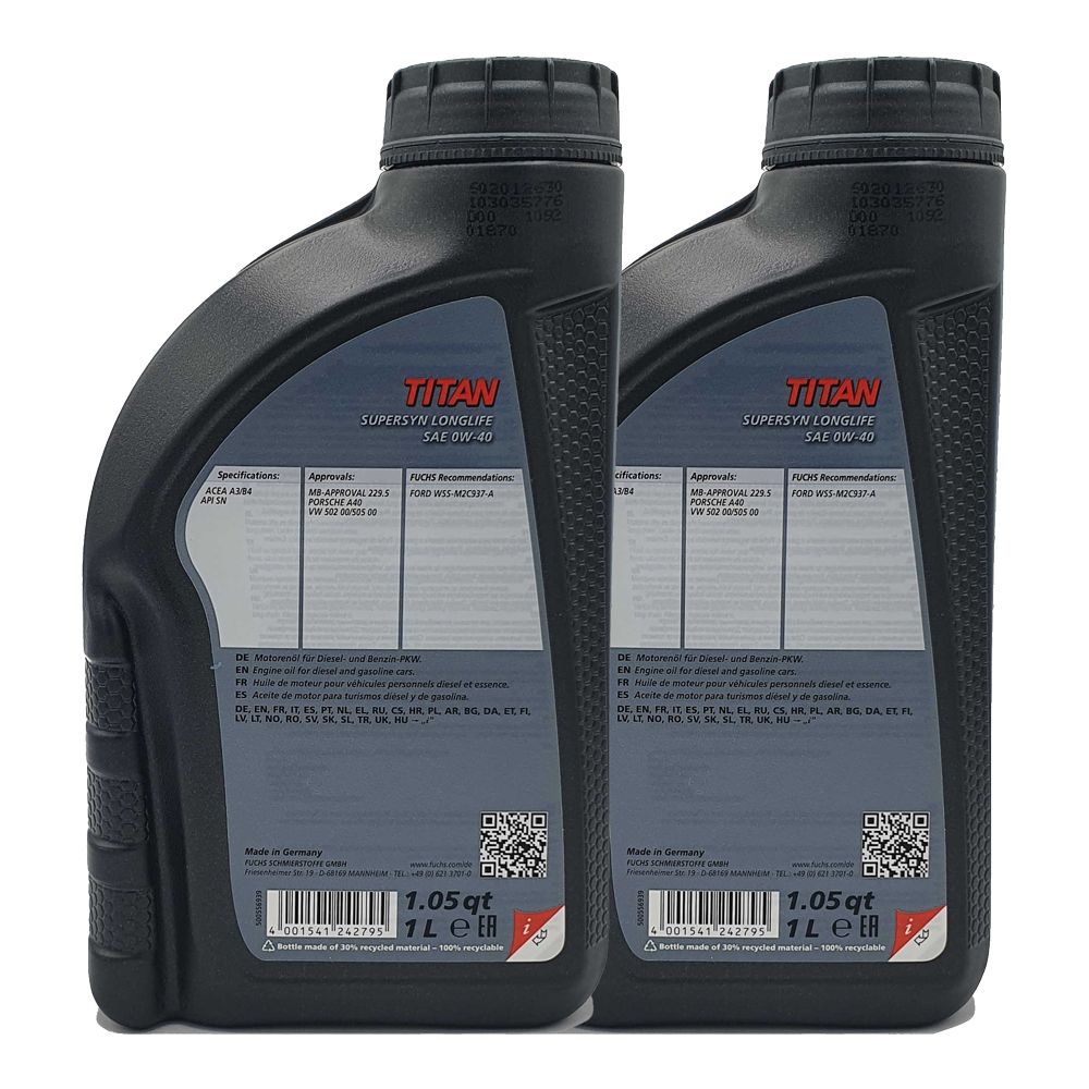 Fuchs Titan Supersyn Longlife 0W-40 2x1 Liter