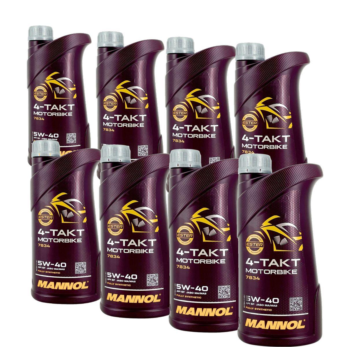 Mannol 4-Takt Motorbike 5W-40 8x1 Liter