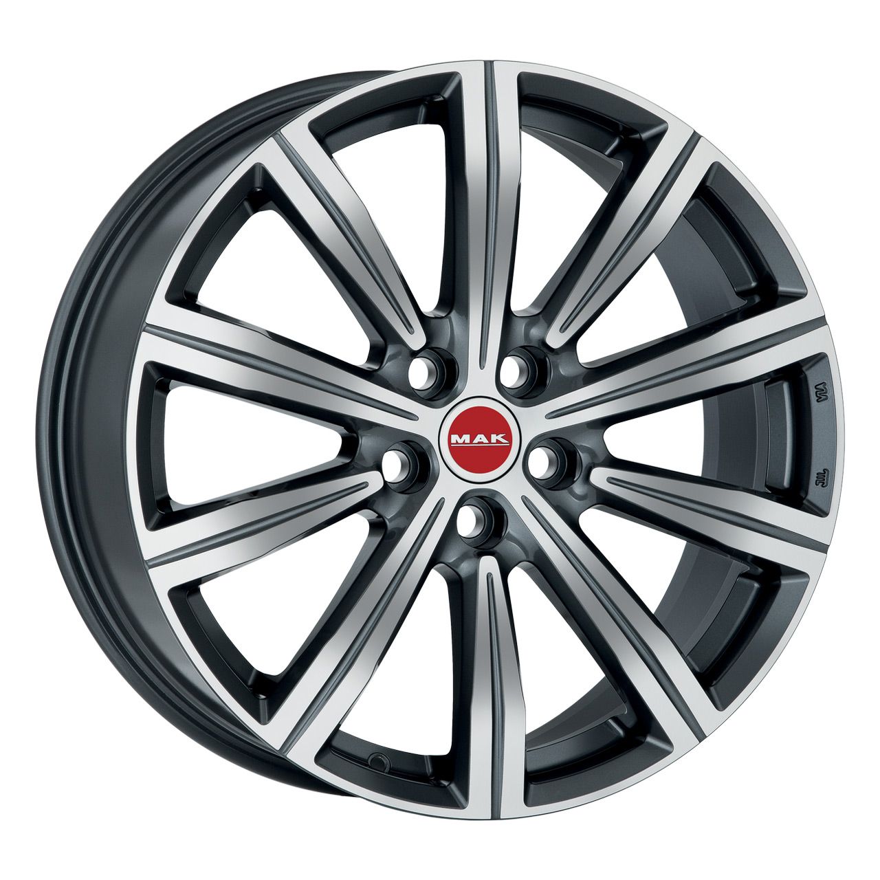 MAK BIRMINGHAM UNIVERSAL gun metal mirror face 8.5Jx20 5x120 ET35