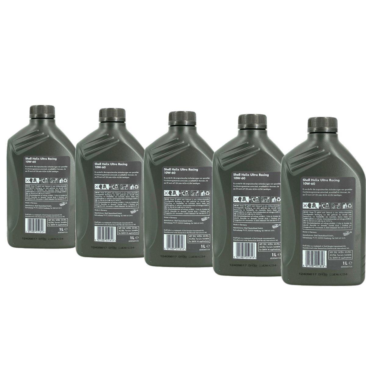 Shell Helix Ultra Racing 10W-60 5x1 Liter
