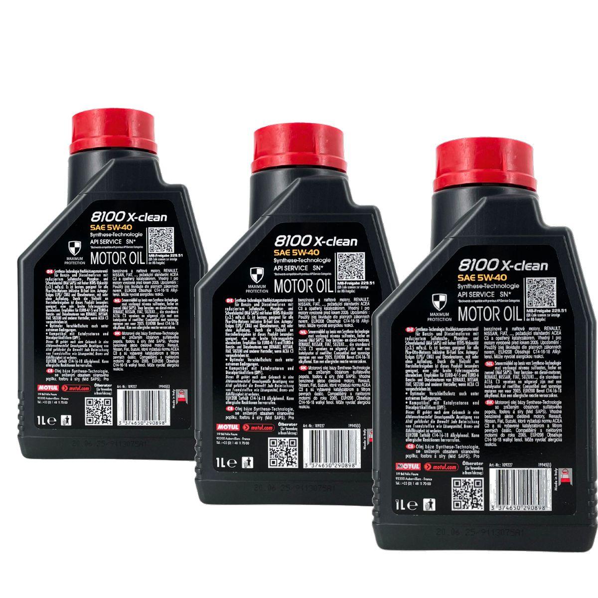 Motul 8100 X-clean 5W-40 3x1 Liter