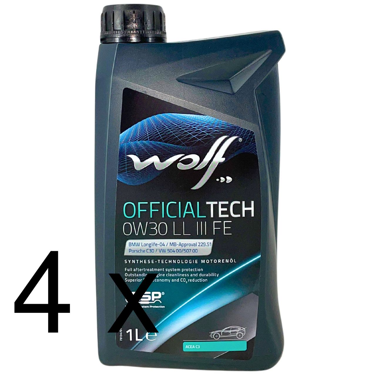Wolf OfficialTech 0W-30 LL III FE 4x1 Liter