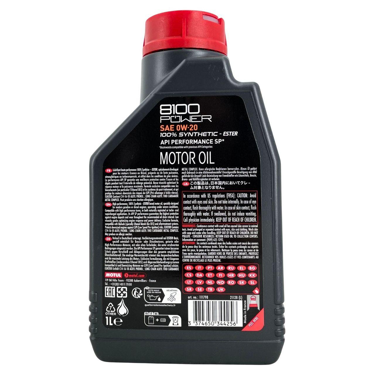 Motul 8100 Power 0W-20 1 Liter