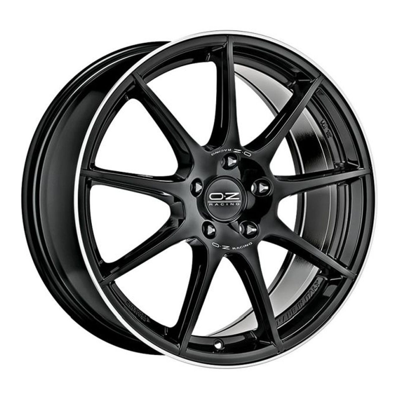 OZ VELOCE GT GLOSS BLACK D. CUT+SI 8.0Jx18 5x112 ET45